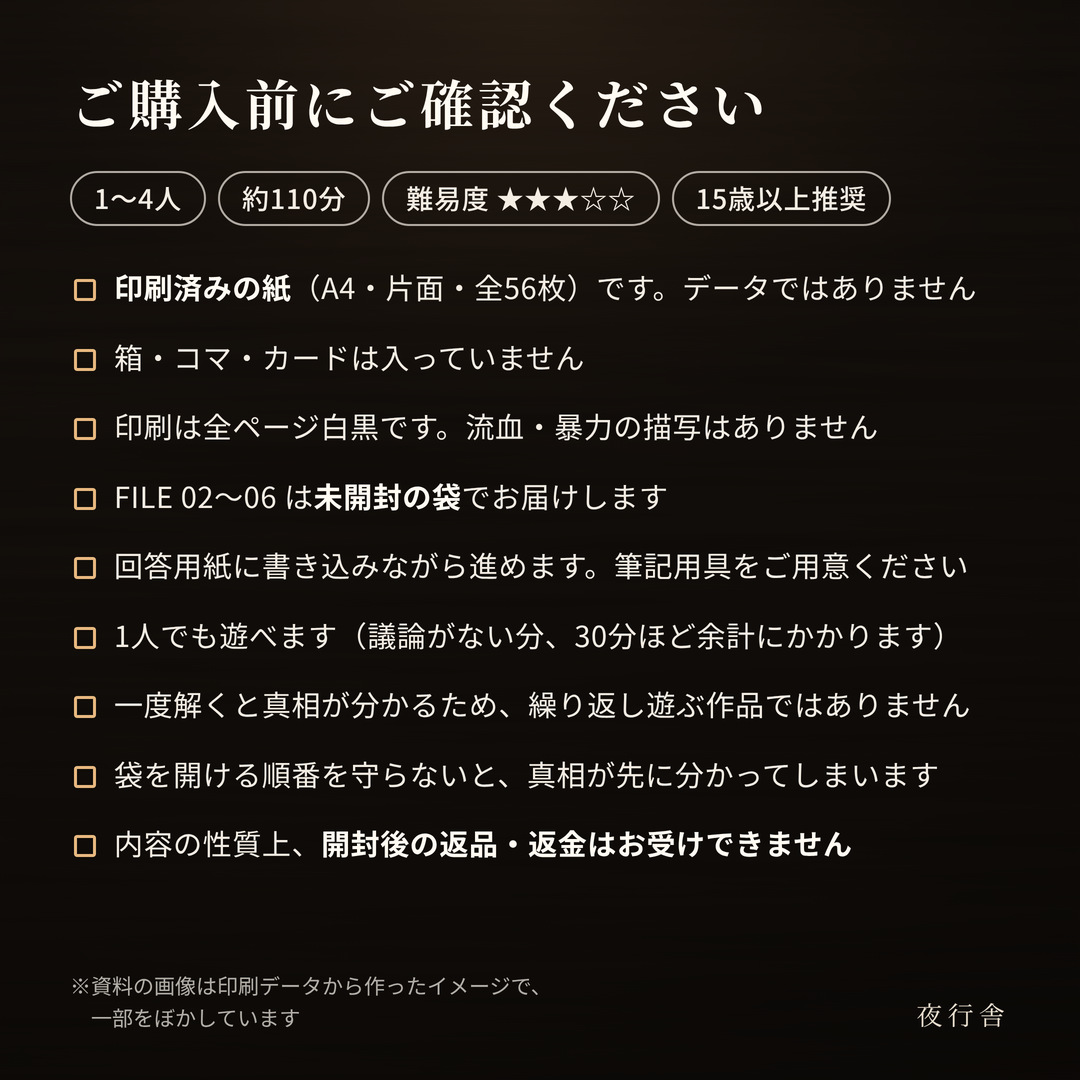 退館時刻|記録を読んで解く失踪ミステリー 謎解き 全56枚 1〜4人 商品案内 6