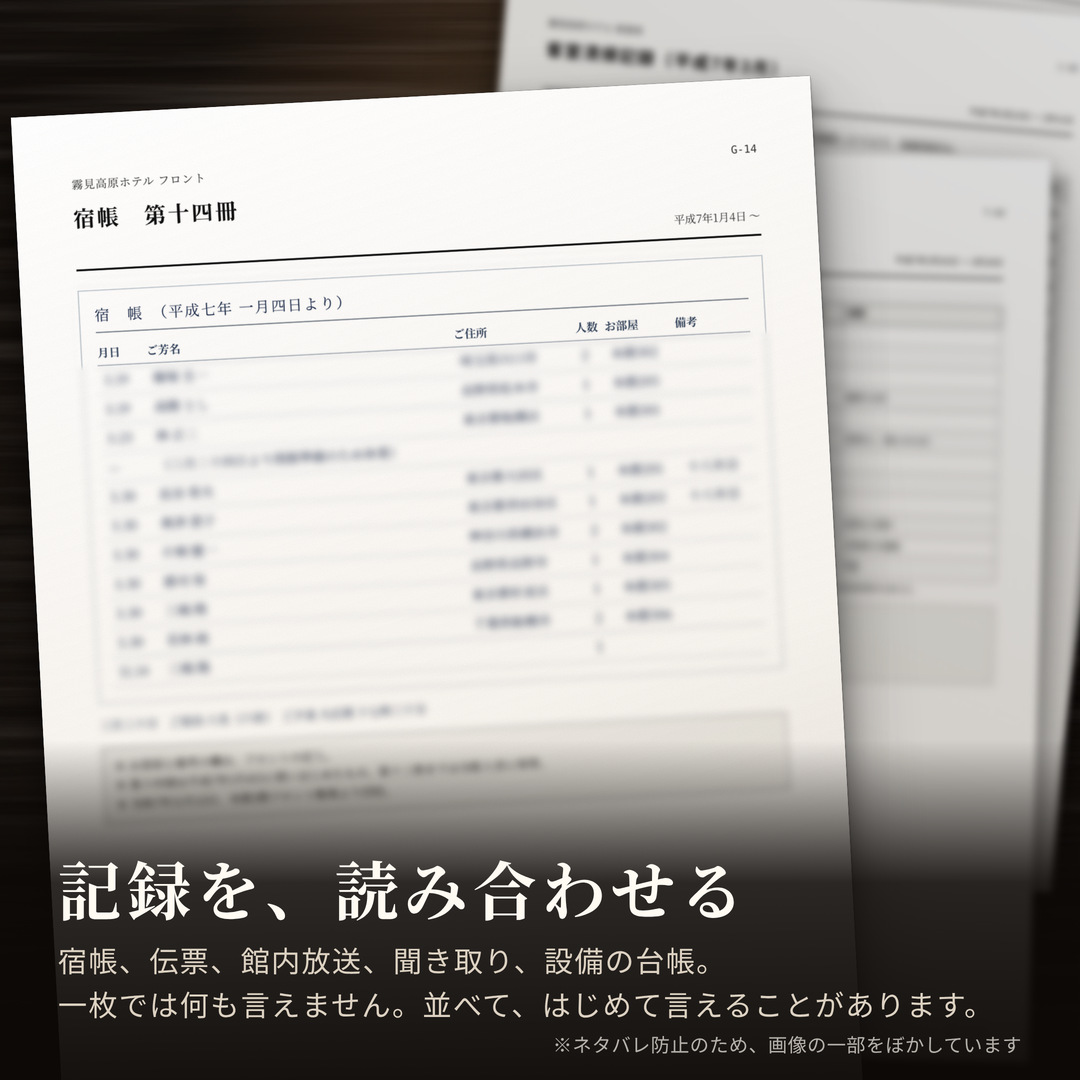 退館時刻|記録を読んで解く失踪ミステリー 謎解き 全56枚 1〜4人 商品案内 1